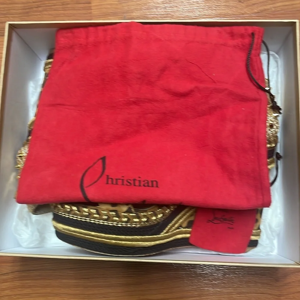 Christian Louboutin Mad Monica leopard wedge size 10 - Picture 12 of 13